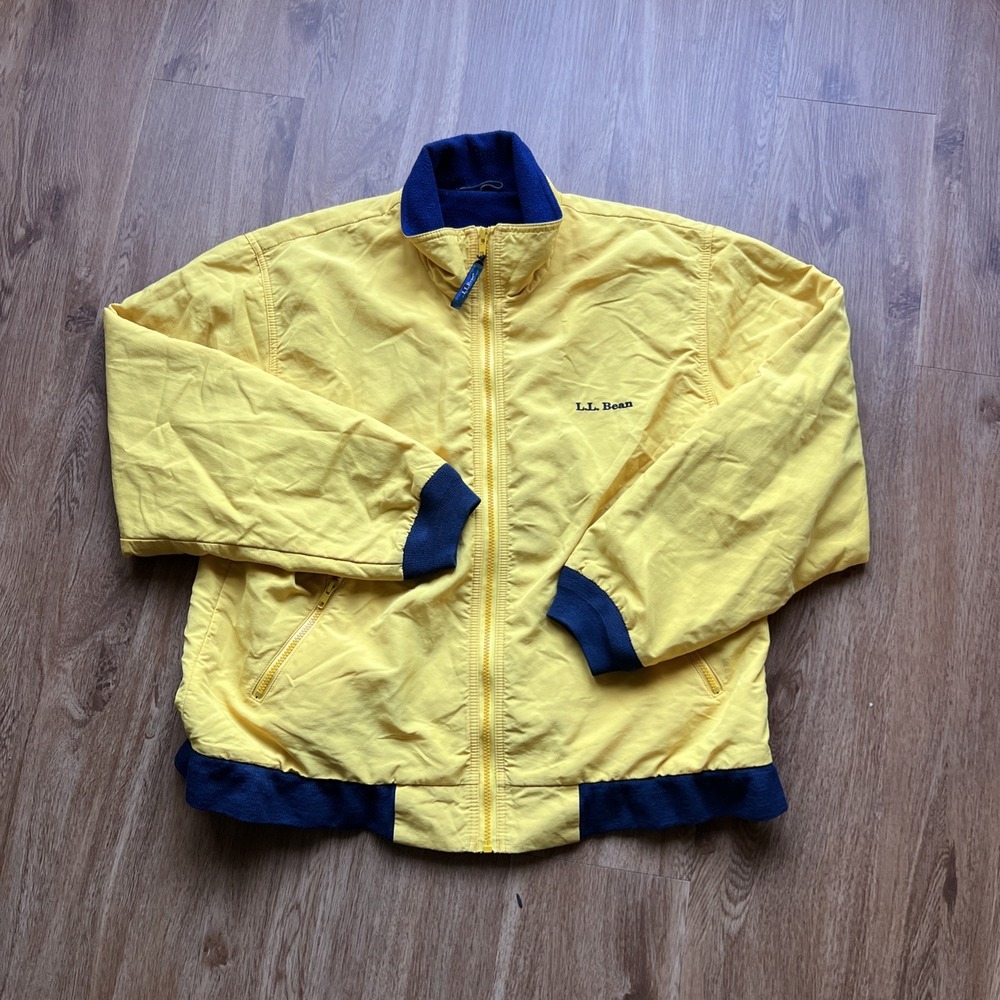 Vintage L.L.BEAN Yellow Jacket Size XL Blue Collar